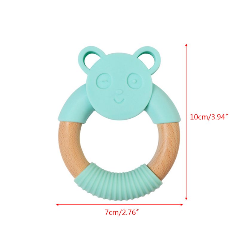 Núm Ti Giả Bằng Silicon Cấp Thực Phẩm An Toàn Cho Bé Hình Gấu Trúc Hoạt Hình