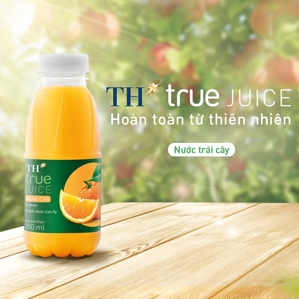 Thùng 24 chai nước cam tự nhiên TH True Juice 350ml (350ml x 24)