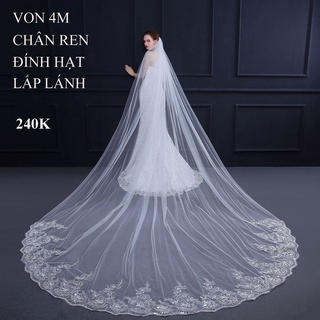 Von trùm đầu cô dâu lúp cài tóc  ngày cưới khăn voan chụp ảnh