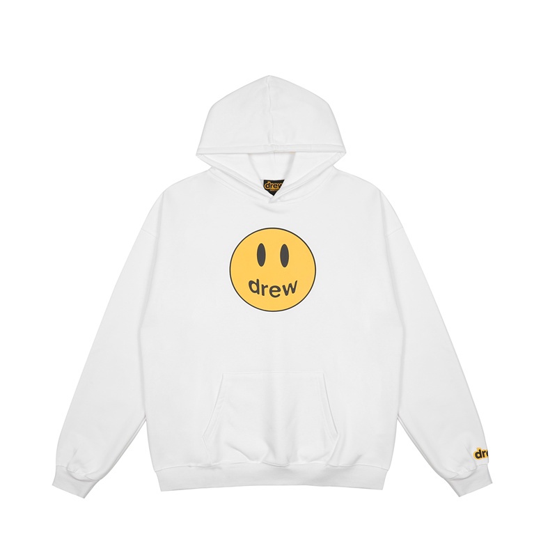 Goods In Stock DREW Men And Women Cotton Loose Smiley Print Pullover Long Sleeve All-match Hoodies