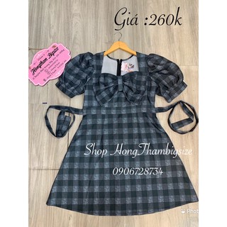 Đầm caro nơ bigsize