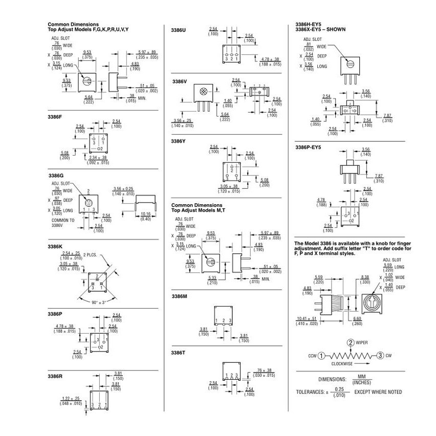 Chiết Áp Điều Chỉnh Đa Vòng 3296w 3296x 3362p 3006p 100r 200r 500r 1k ~ 1m