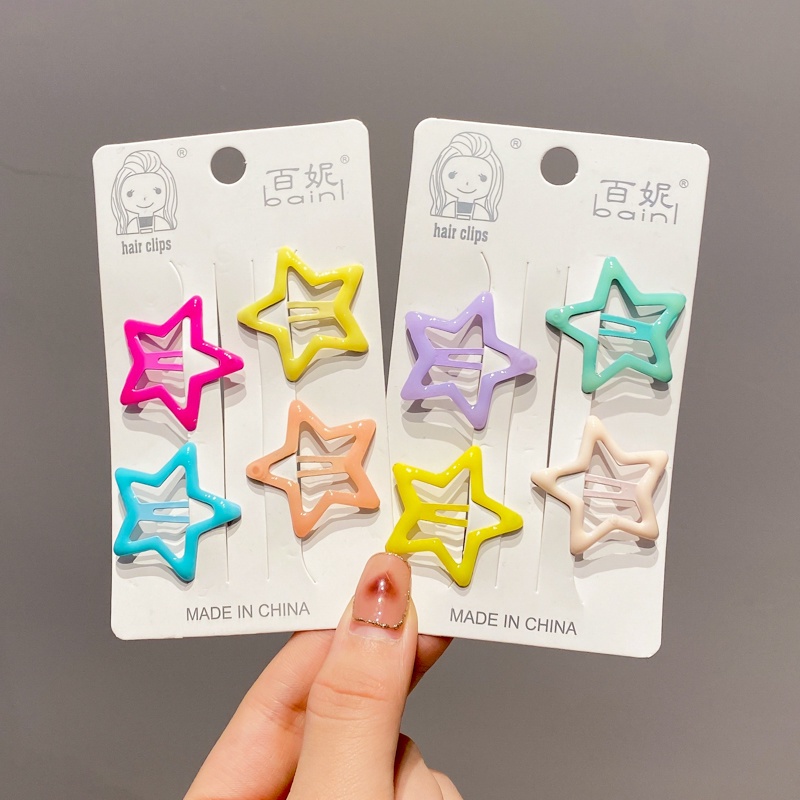 Kẹp Tóc Nhỏ Hình Ngôi Sao Màu Sắc Đáng Yêu Phong Cách Hàn Quốc