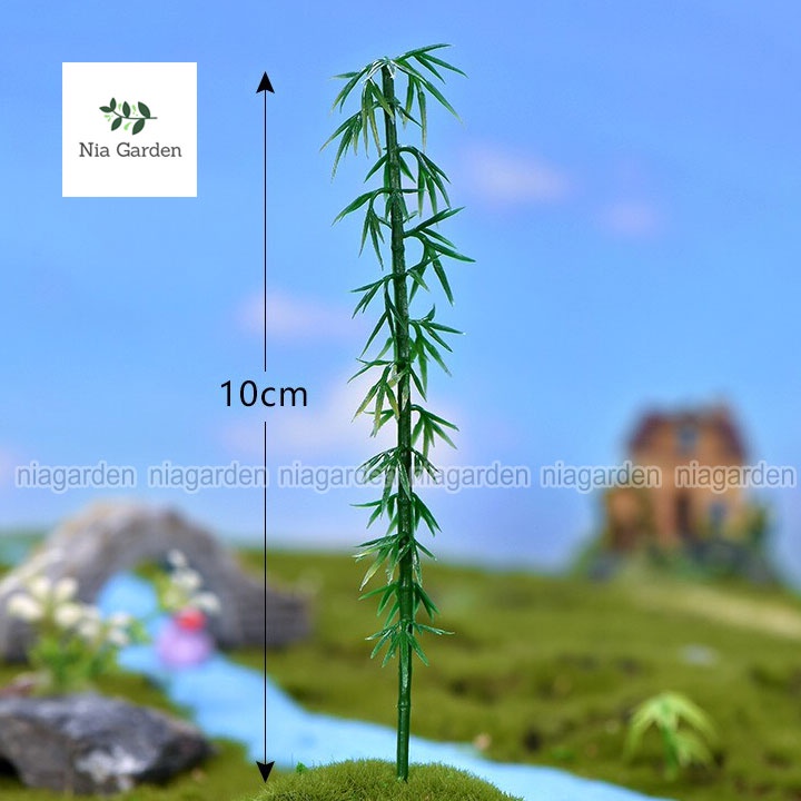 Mô hình trang trí cây trúc tiểu cảnh mini decor chậu cây vườn terrarium bể cá Nia Garden N5