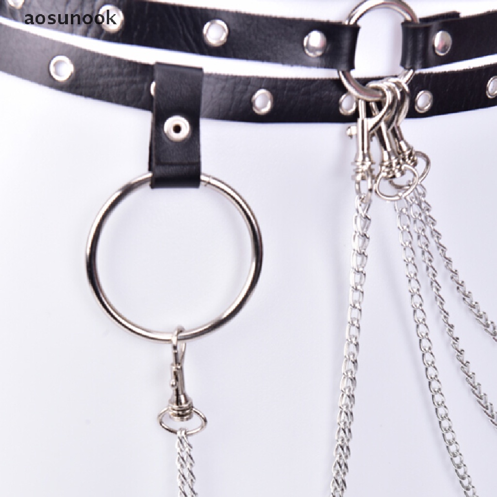 Thắt lưng nữ garter dây xích buộc eo phối da giả phong cách Punk