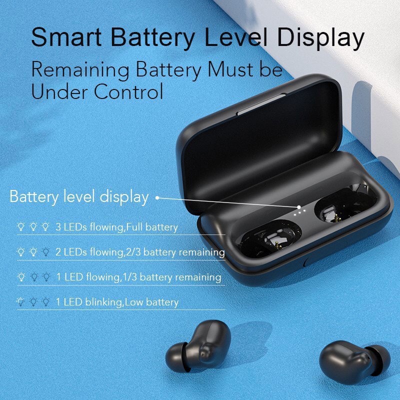 Tai nghe gaming true wireless Haylou T15 tích hợp sạc dự phòng 2200mAh, chống nước IPX5