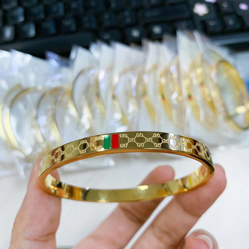 Vòng Tay Thép Titan Không Gỉ Họa Tiết Kẻ Sọc Phong Cách Âu Mỹ Thời Trang Cho Cặp Đôi