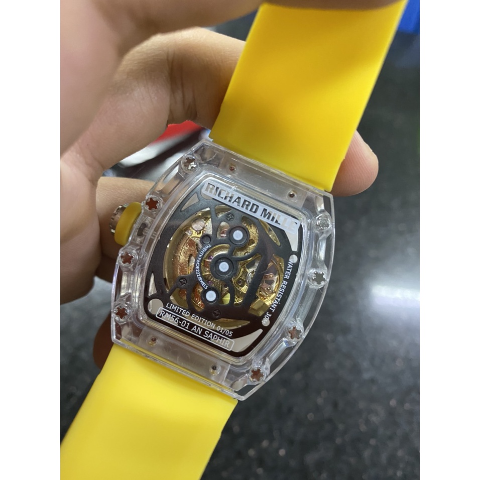 Đồng Hồ Nam RM Tourbilon Xuyên Thấu 42mm, Máy Cơ Automatic Thụy Sĩ 2021