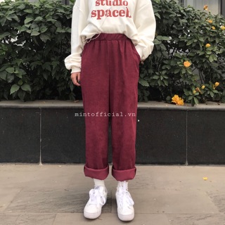 Set quần áo đỏ mận