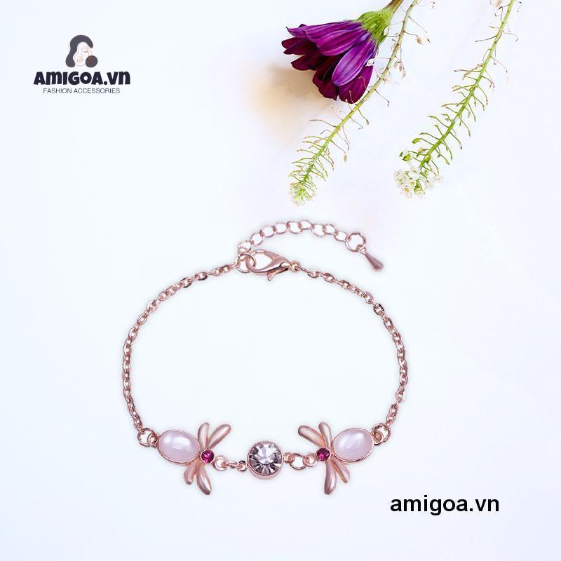 Vòng Đeo Tay Hình Chú Ong Màu Vàng Hồng Nhỏ Xinh Phong Cách Dân Tộc Cho Nữ