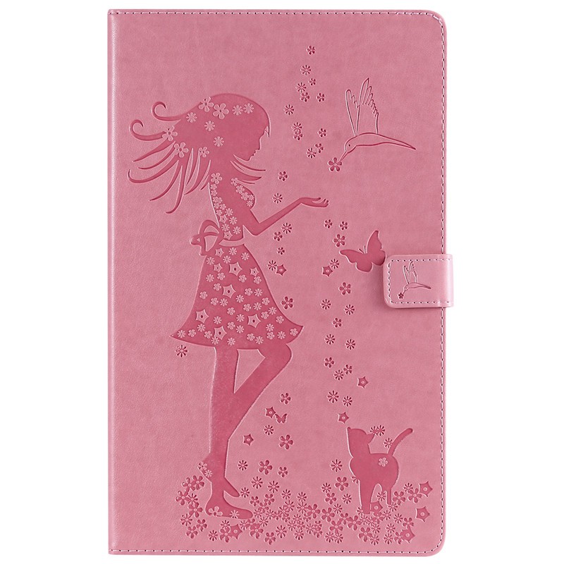 Girl Cat Tablet Case For Amazon Kindle Fire HD 10 2017/2015 Leather Tablet Cover