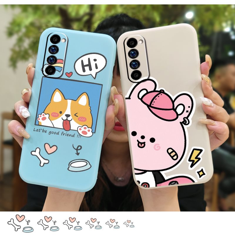 Ốp Điện Thoại Silicon Màu Trơn Chống Rơi Bảo Vệ Ống Kính Máy Ảnh Cho OPPO Reno4 Pro 4G silicone