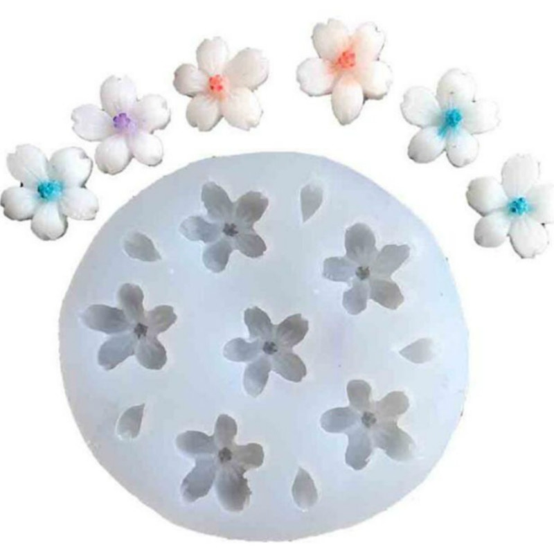 Khuôn Silicone Hình Bông Hoa Nhỏ Làm Trang Sức Thủ Công