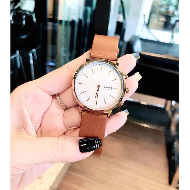 Đồng Hồ Skagen Chính Hãng Nam SKT1206 Hald Connected Leather Hybrid Smartwatch Men’s Watch