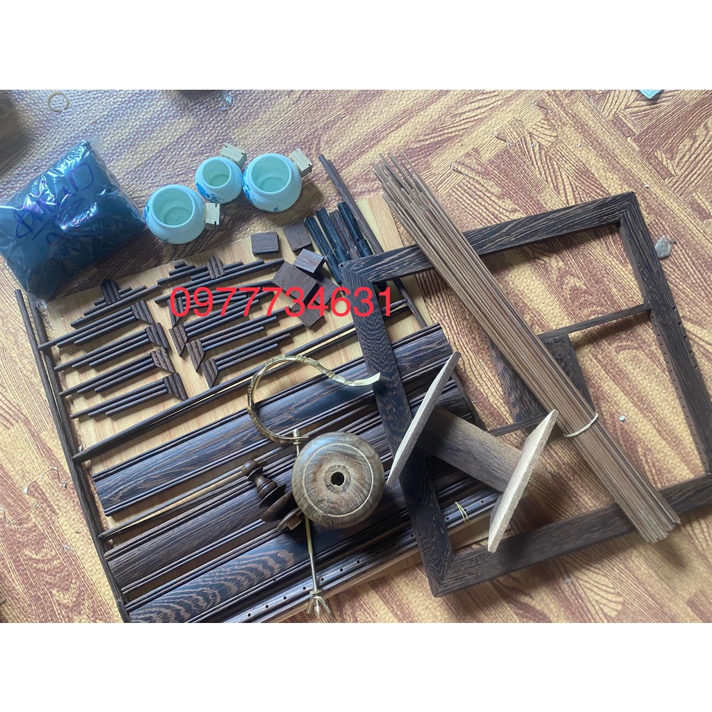 Khung lồng chim chào mào tự ráp gỗ mun đuôi công báng súng trụ tròn tiện đẹp kỹ mịn cao cấp kèm đủ phụ kiện Kabosa