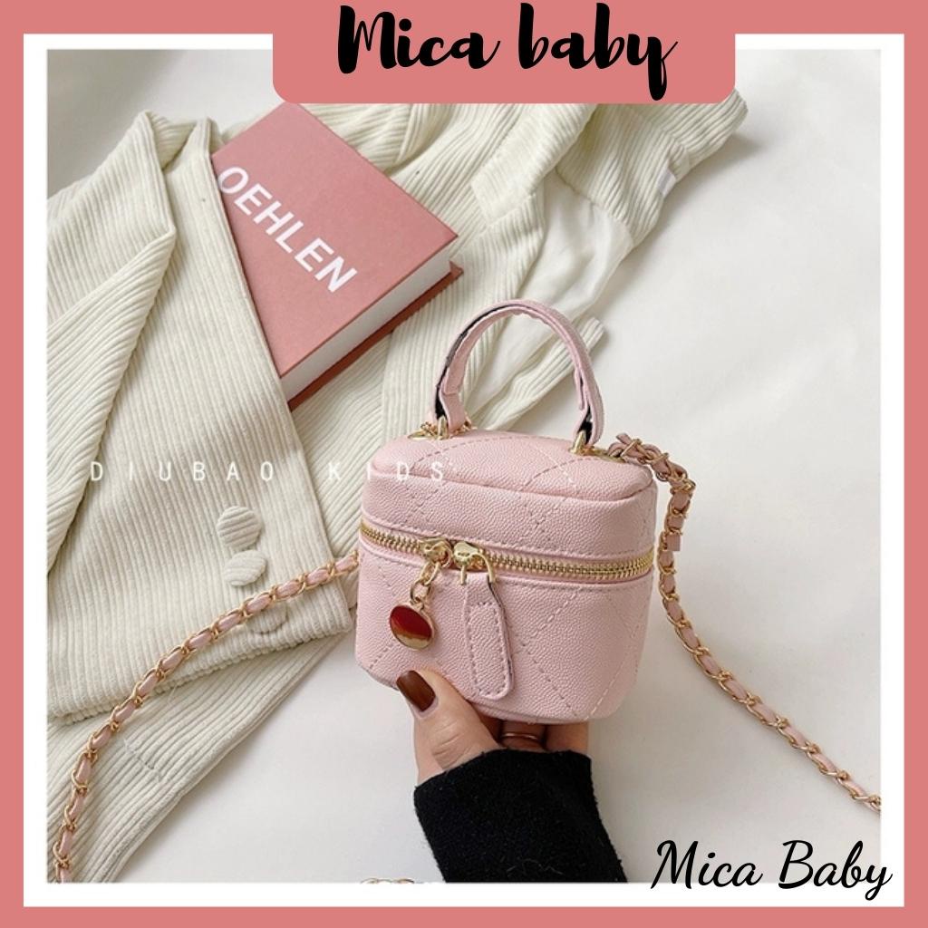 Túi xách nữ mini deo chéo kiểu hộp cặp lồng da trần trám thời trang Mica baby TC03
