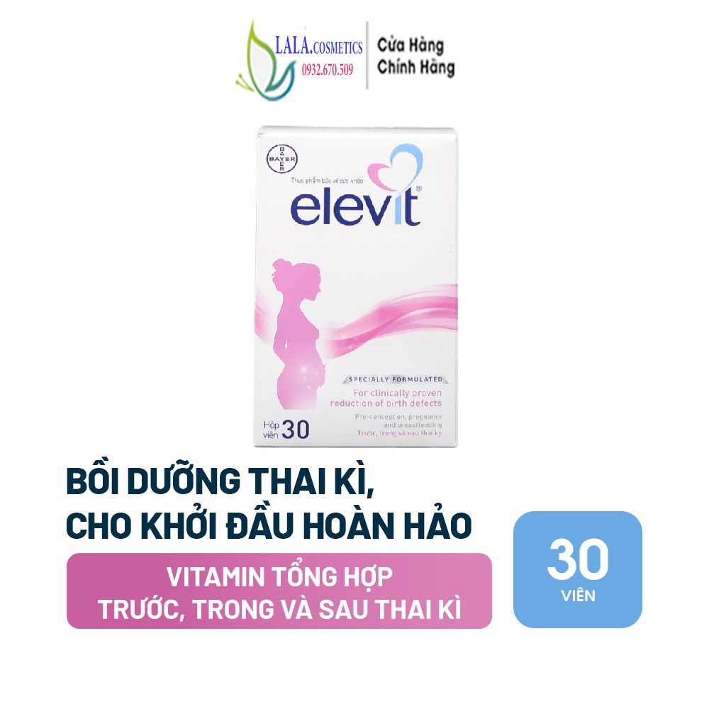 [ 30 viên ] Vitamin Bầu Tổng Hợp Elevit Cho Phụ Nữ Trước, Trong và Sau Thai Kỳ (30 Viên/ Hộp)
