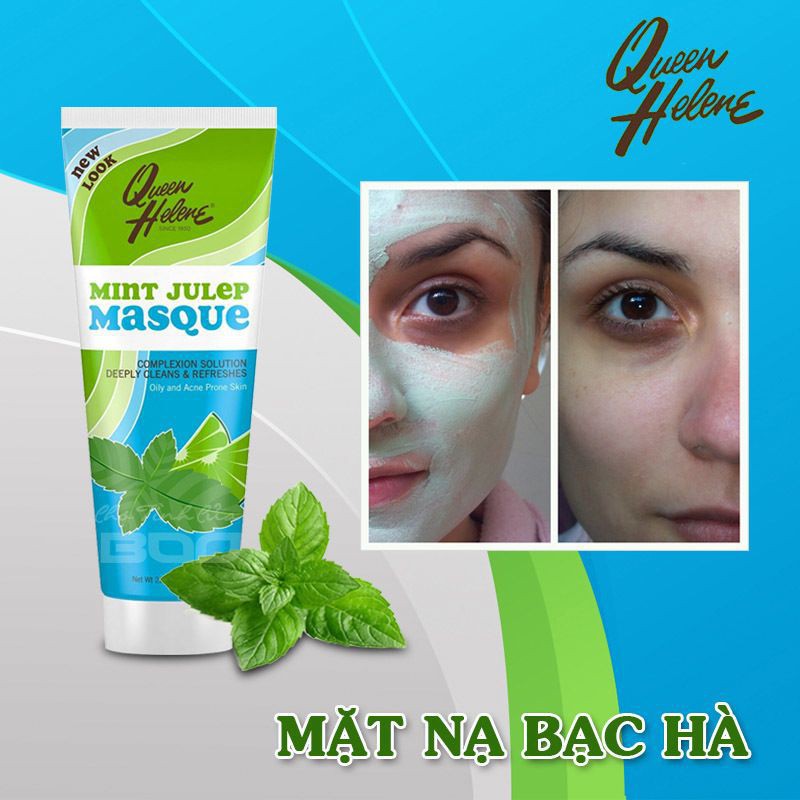 Mặt Nạ Đất Sét Queen Helene Mint Julep Masque 227g  USA, kiềm dầu dưỡng da - Mị Đẹp Authentic