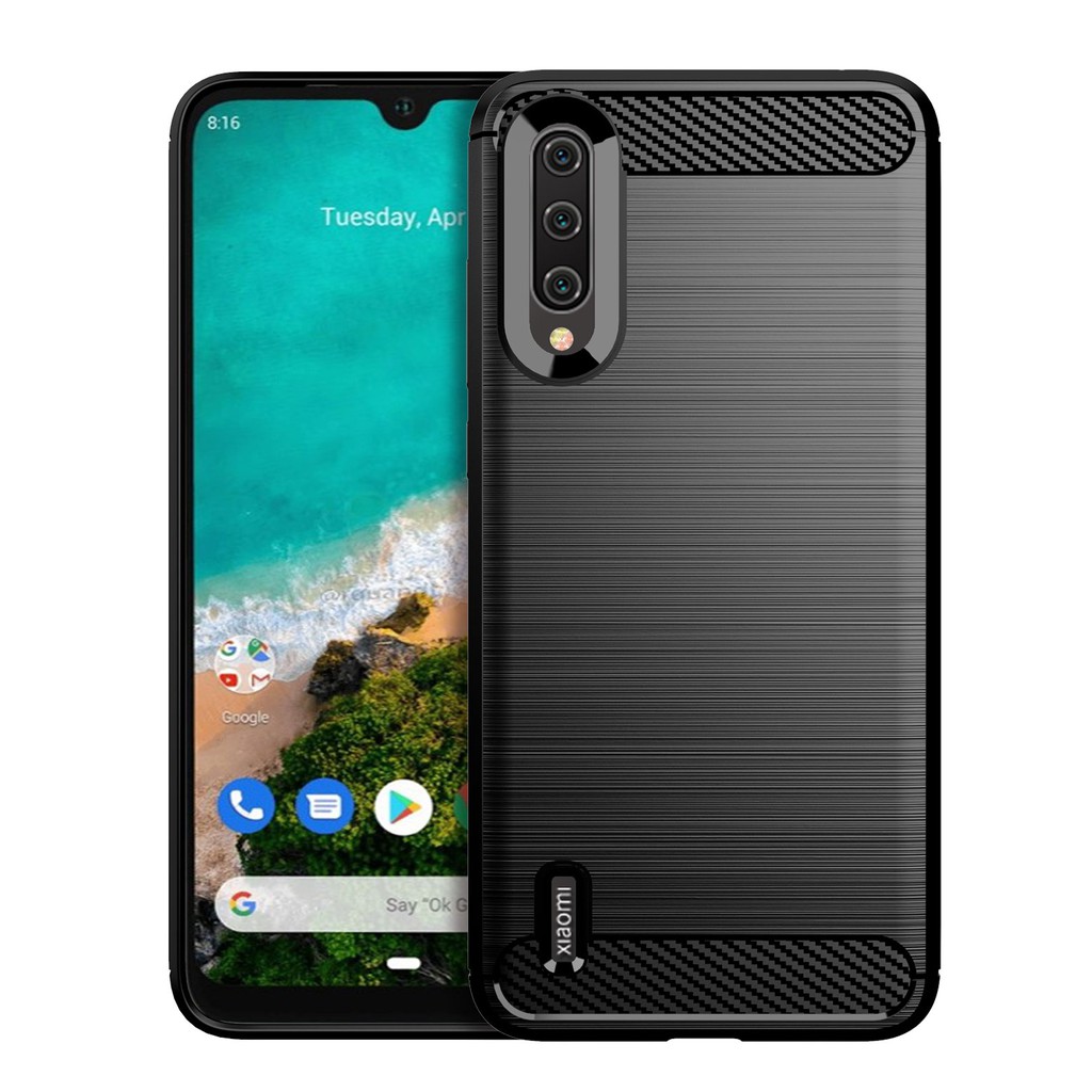 Ốp lưng Xiaomi Mi A3, Ốp Carbon phay xước chống sốc chống vân tay cho Xiaomi Mi A3