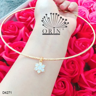 Kiềng cổ dạng nhuyễn bền màu mặt hoa mai 6 cánh đính đá thiết kế cao cấp Orin D4271