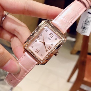 Đồng hồ nữ Guess mặt vuông Dây da Authentic