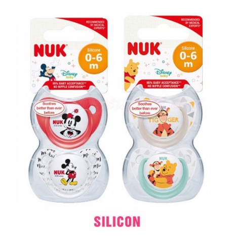 BỘ 2 TI GIẢ NUK SLEEPTIME SILICONE PLUS 0-6M