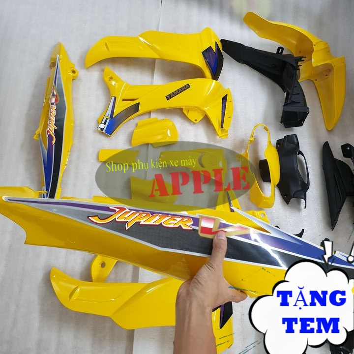 Dàn áo xe Jupiter V nhựa ABS cao cấp màu Vàng  Bộ vỏ nhựa xe Jupiter V - SPA-DG-JuV