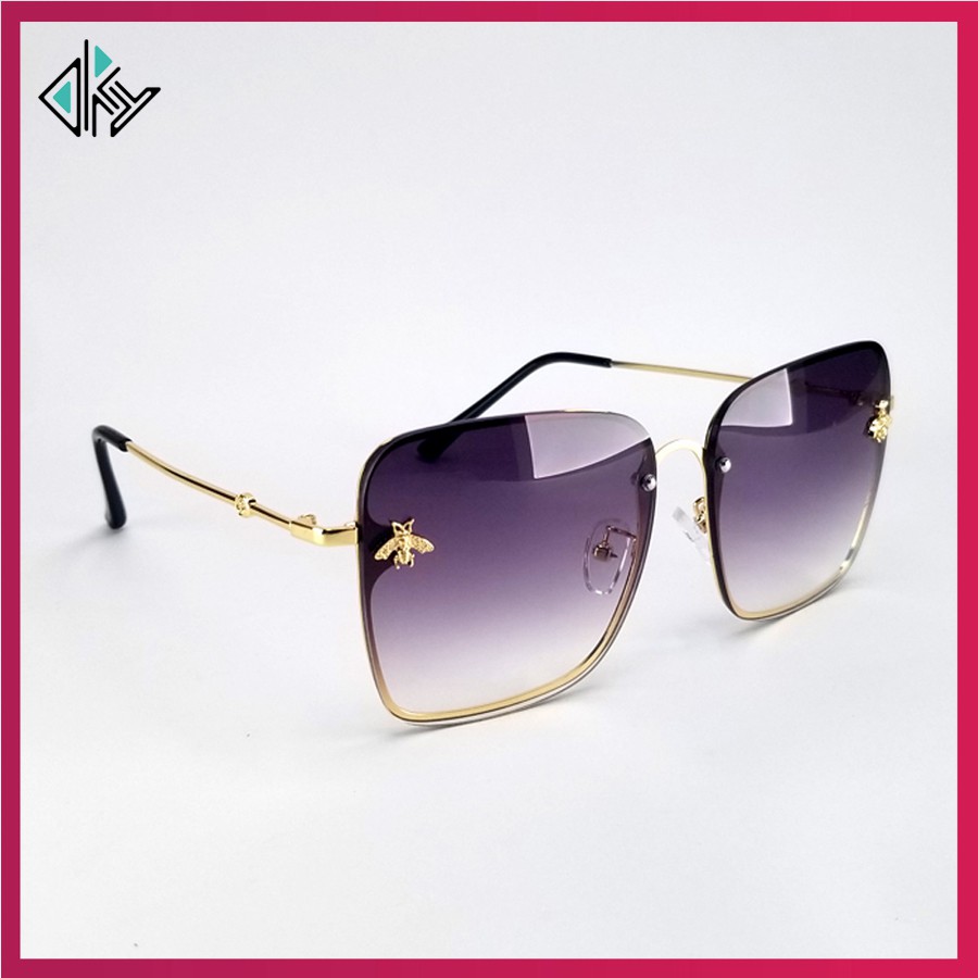 Mắt kính nữ thời trang 8060 mắt vuông màu mận đỏ, khói. Tròng kính ôm mắt, chống bụi, chống nắng, chống tia UV | BigBuy360 - bigbuy360.vn