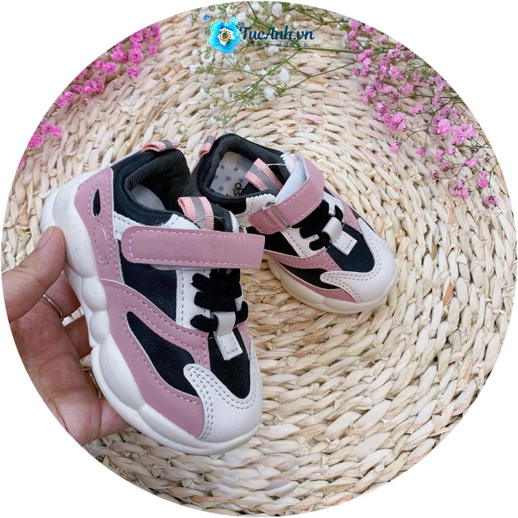 Giày sneaker bé trai bé gái 2 màu hồng, xám - TucAnh
