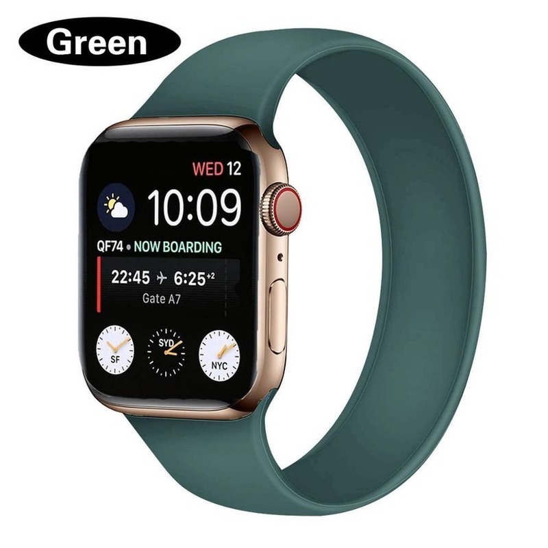 Dây đeo silicon mềm co giãn cho đồng hồ thông minh Apple Watch Series SE6 5 4 3 Iwatch 38 42 40 44mm