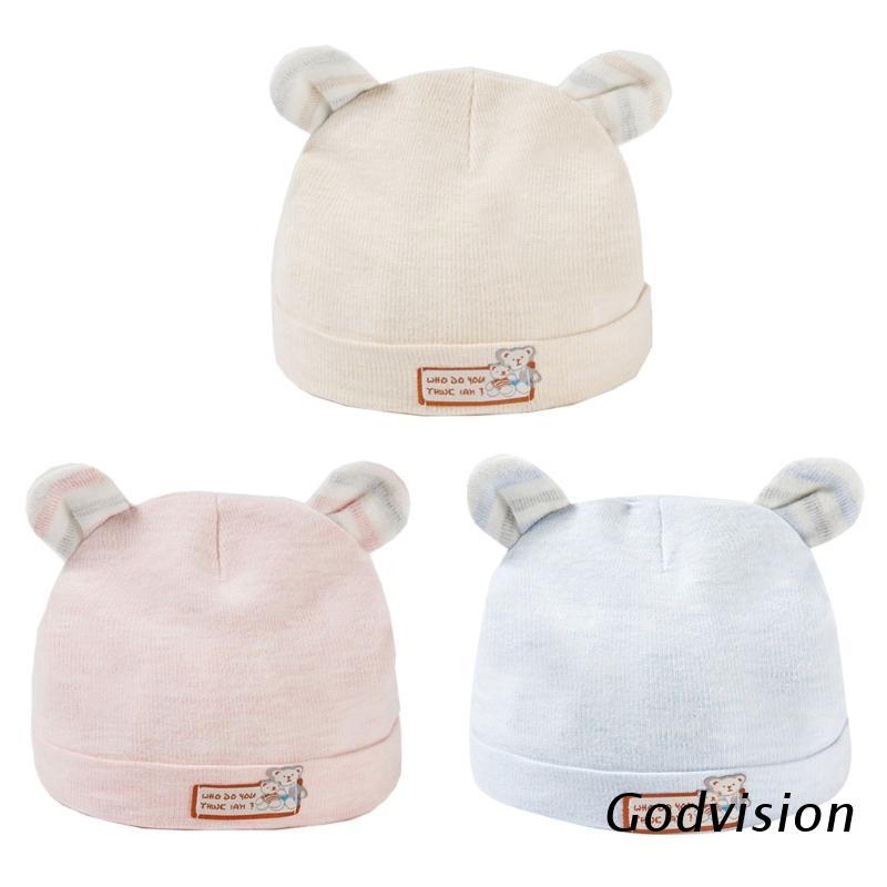 Mũ Cotton Mềm Hình Tai Gấu Dễ Thương Cho Bé 0-6 Tháng Tuổi