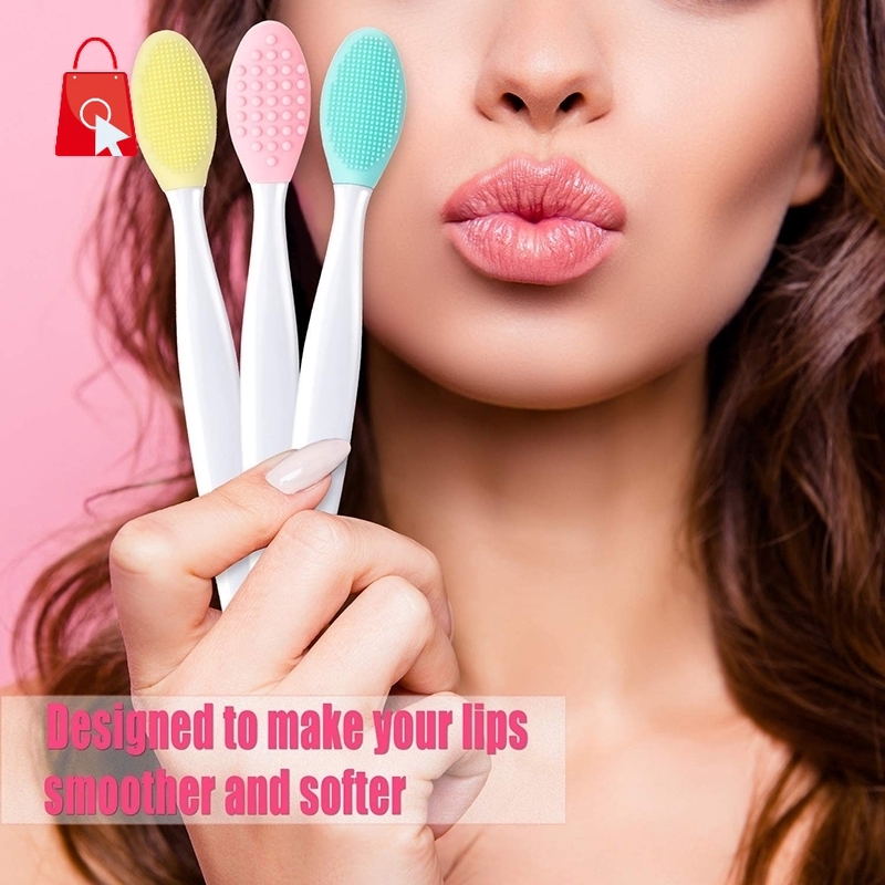 Bàn chải tẩy tế bào chết đôi môi hai mặt bằng silicon mềm tiện lợi