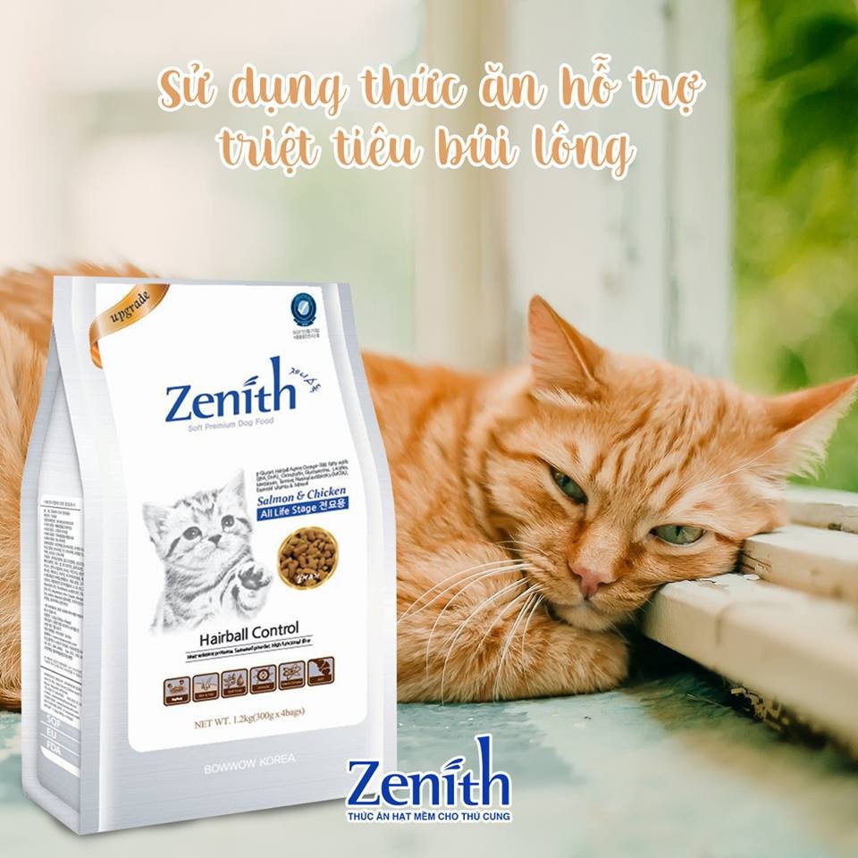 Thức ăn hỗ trợ trị BÚI LÔNG cho mèo, Hạt mềm cho mèo Zenith Cat Hairball