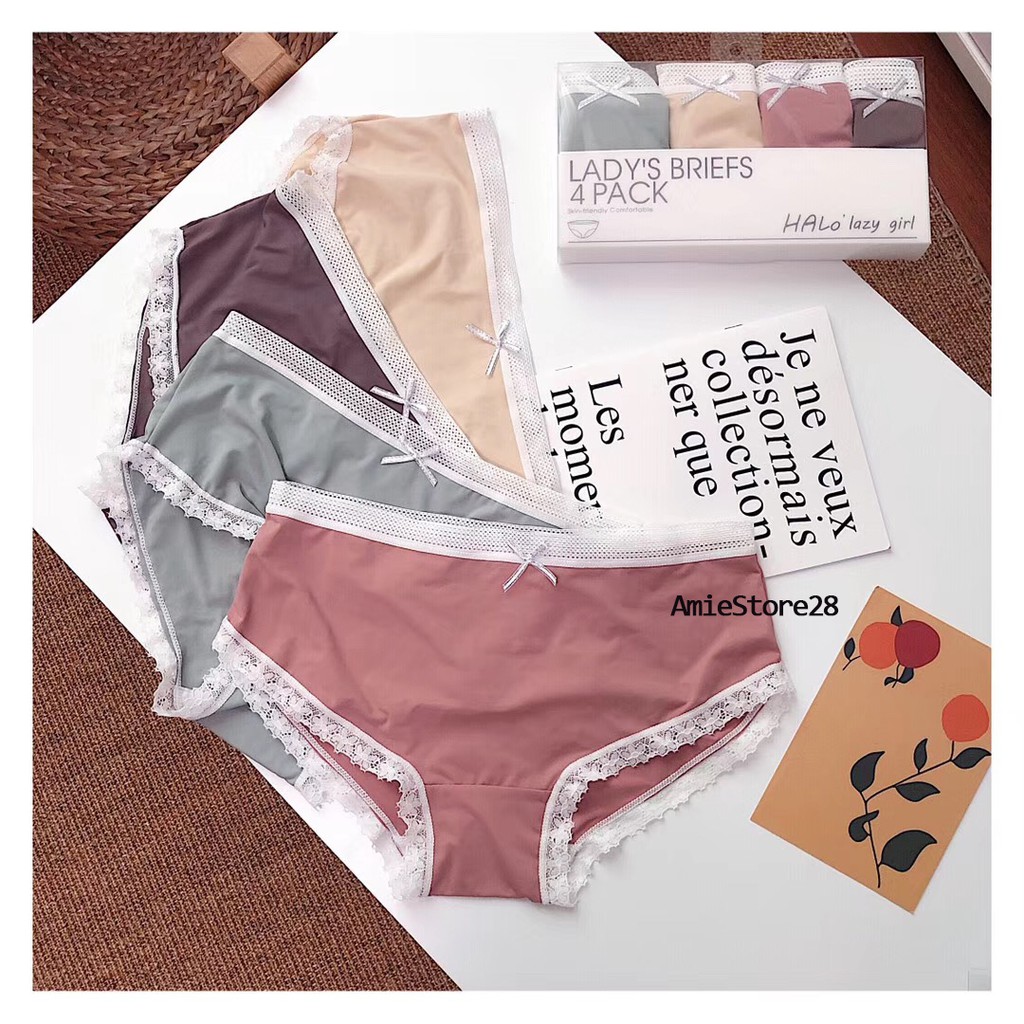 [CÓ VIDEO] Quần lót nữ [HÀNG ĐẸP], quần lót su lụa kháng khuẩn viền ren gợi cảm QL22