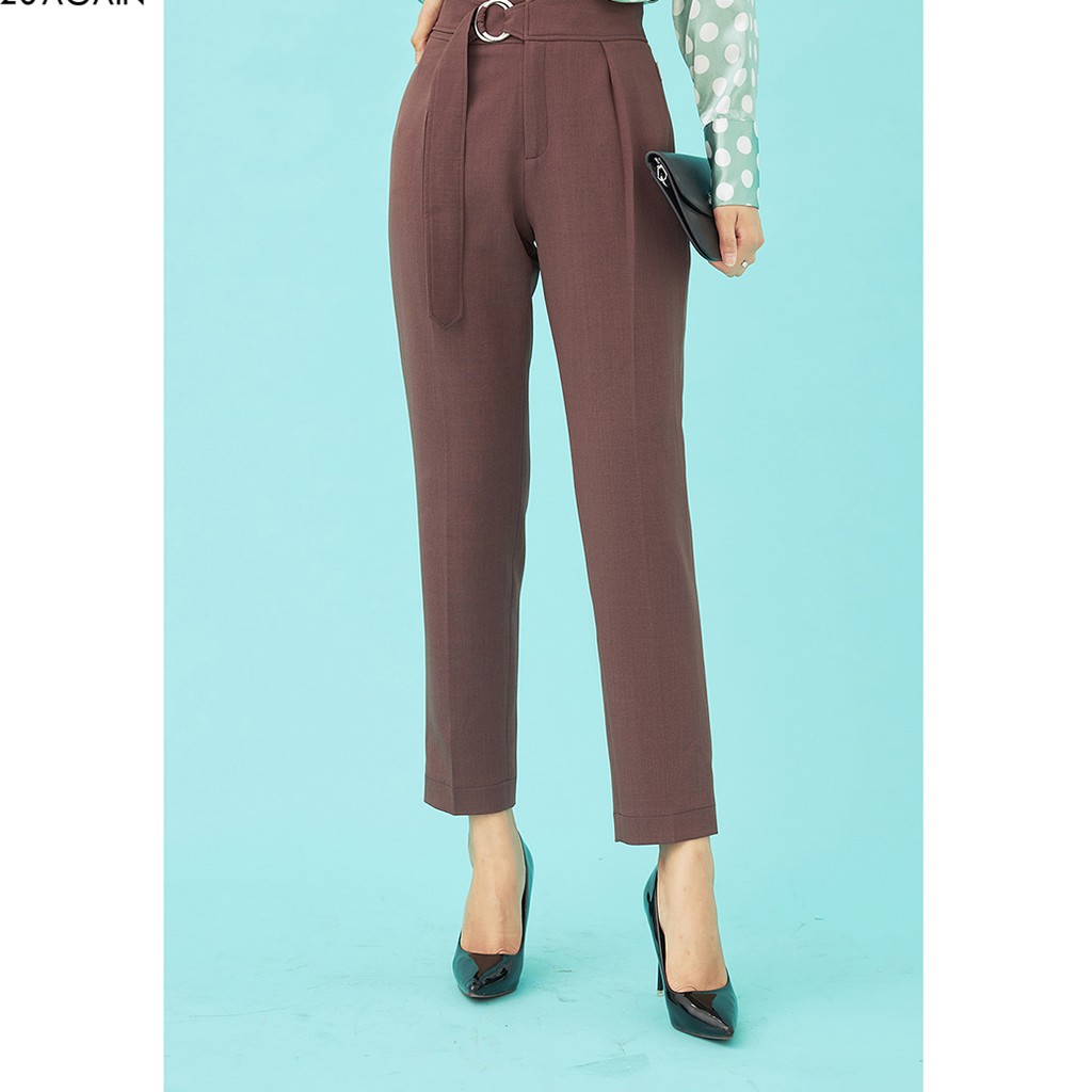 Quần âu nữ công sở 92WEAR 3 màu, thiết kế dây liền cạp QAA1266