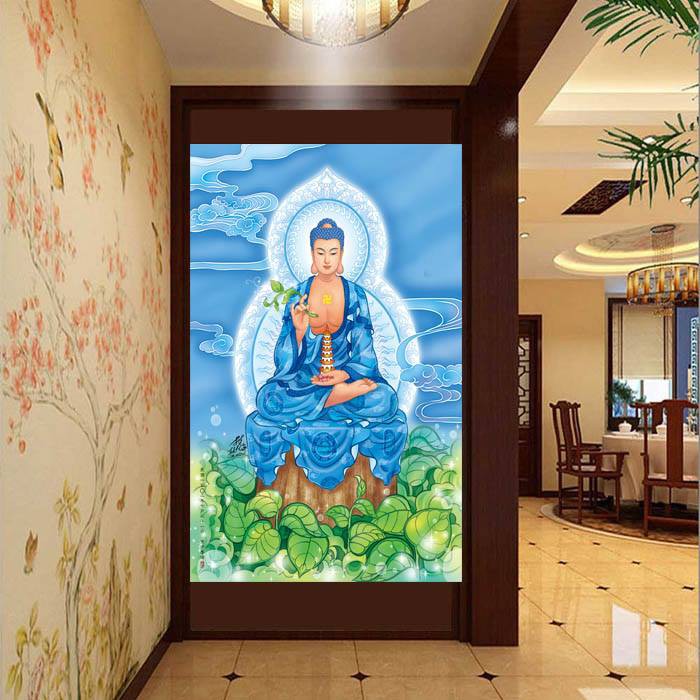 Tranh Dán Tường 3D Phật Giáo Khổ LỚN 80x120cm