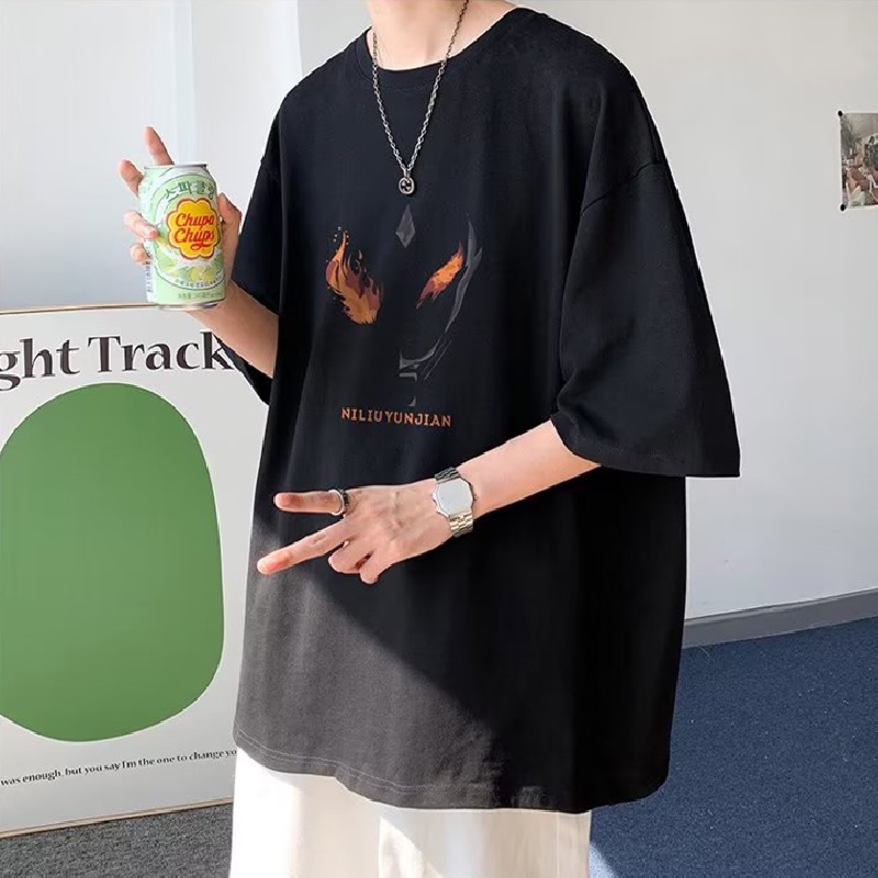 Áo Thun Dáng Rộng In Họa Tiết Hoạt Hình Phong Cách Hip Hop Thời Trang Mùa Hè Cho Nam Và Nữ size M-8XL