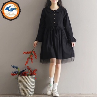 ĐẦM BABYDOLL ĐEN PHỐI LƯỚI