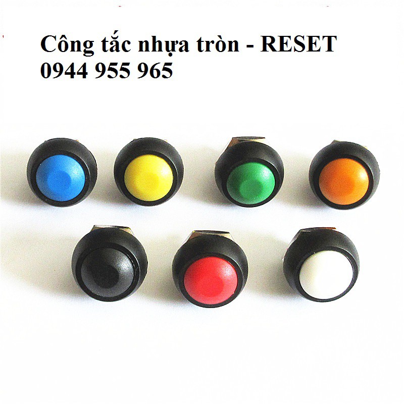 Công tắc nhựa tròn 12mm nhấn nhả siêu ngắn nhiều màu sắc tùy chọn 12V ô tô