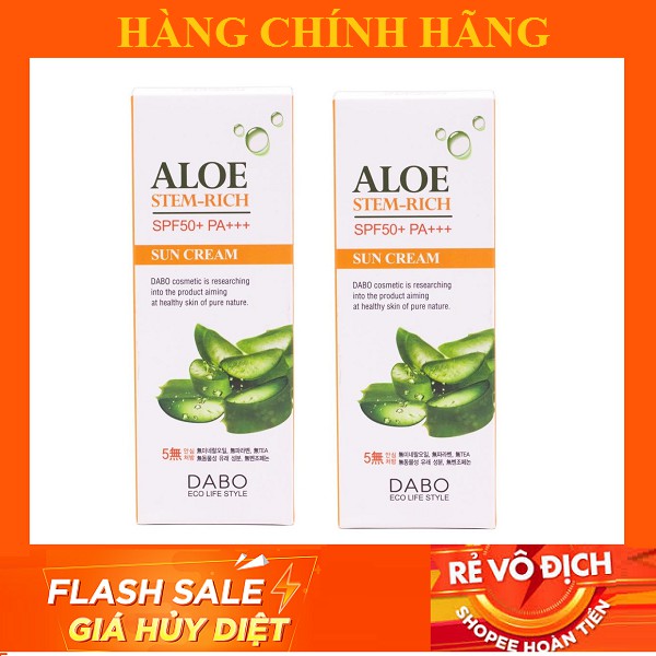 [ CHÍNH HÃNG ] Kem Chống Nắng Lô Hội DABO ALOE STEM RICH