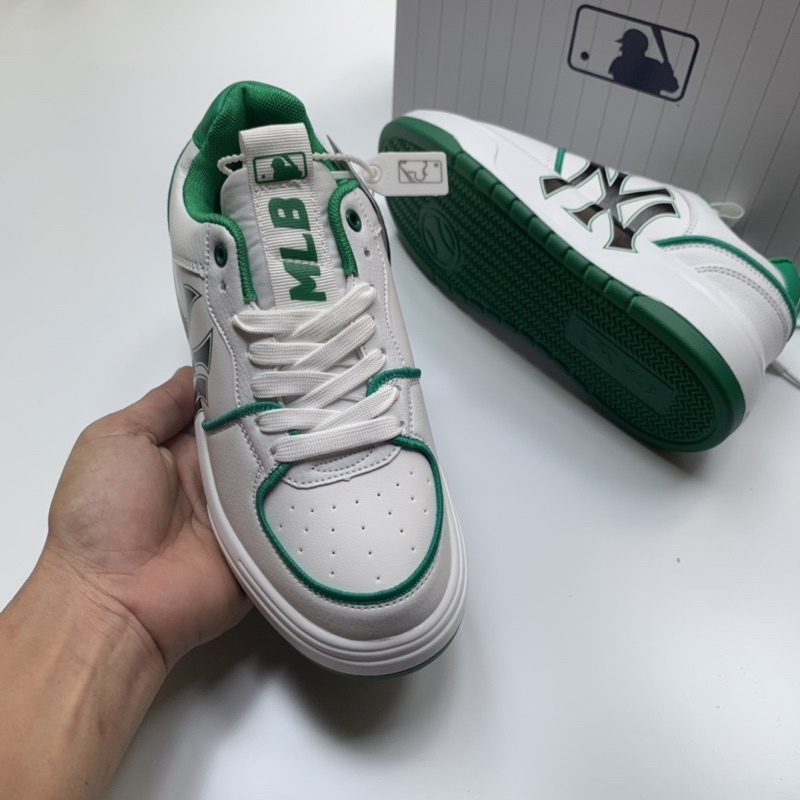Giày MLB liner 2022 xanh bản trung tăng chiều cao.Tặng hộp,tất,lọ tẩy