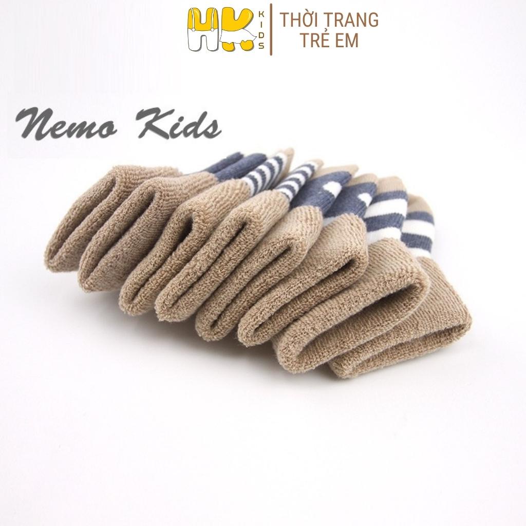 Set 4 đôi tất chân siêu dày cho bé NEMOKIDS, chất len xù mềm mịn và rất dày cho bé sơ sinh đến 3 tuổi - HK KIDS