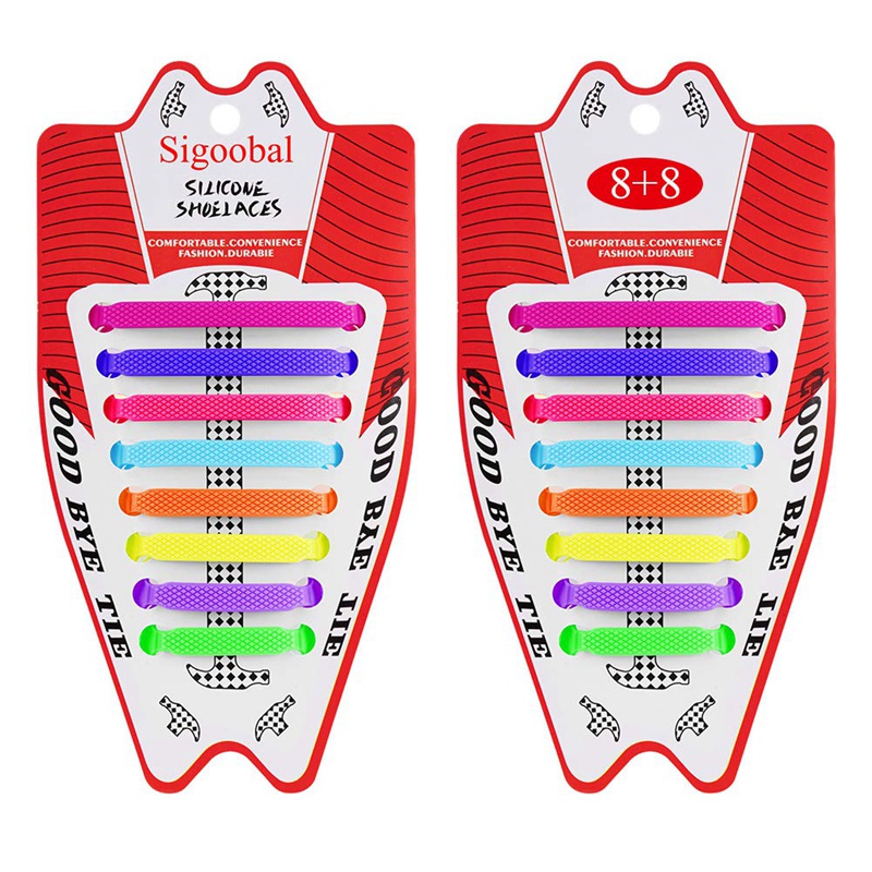 1 Cặp Dây Giày Silicone Co Giãn Không Cần Buộc Dễ Cài Đặt Và Tháo Gỡ Tiện Lợi