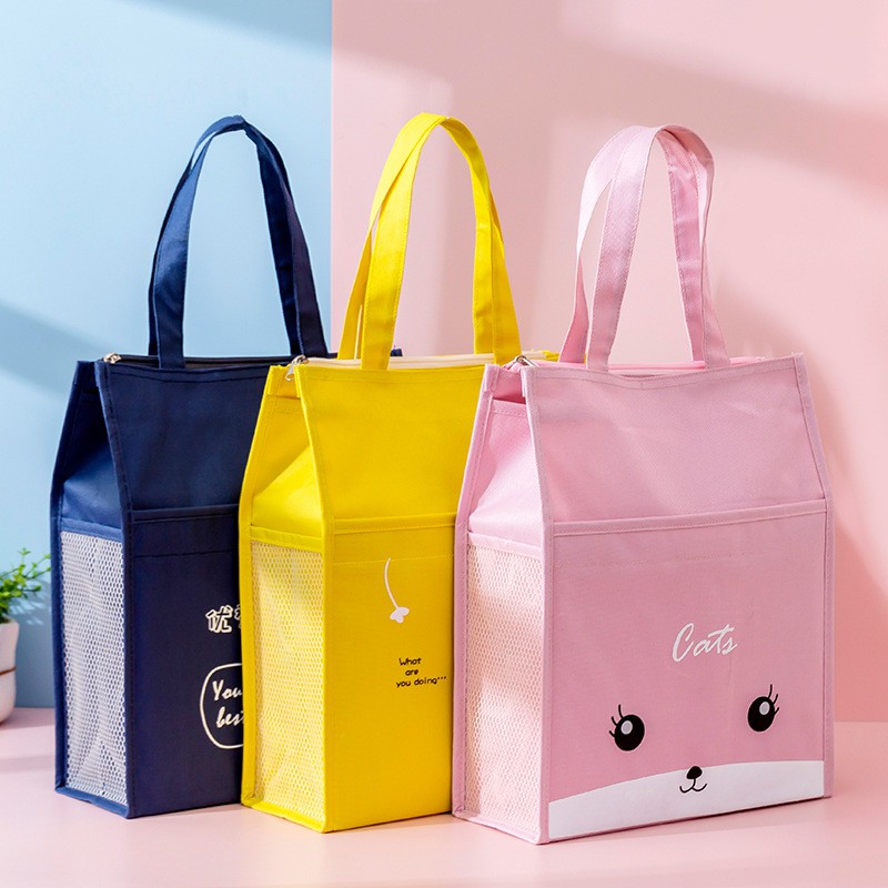 Túi Tote Cartoon style Hàn CAO CẤP - Có túi lưới đựng nước tiện lợi