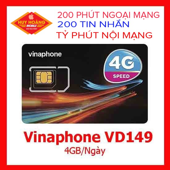 [SIÊU HOT] [MIỄN PHÍ 12 THÁNG] SIM VINAPHONE VD149 1440GB DATA , 200 PHÚT MIỄN PHÍ GỌI NGOẠI MẠNG/ THÁNG