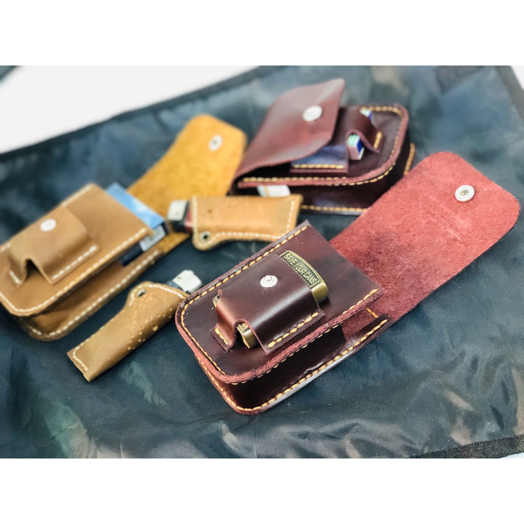 bao da hột quẹt - leather lighter case