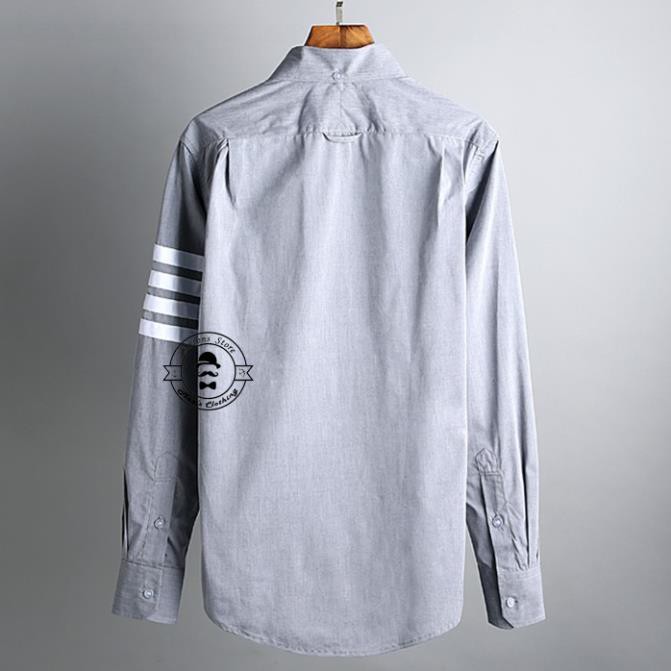 Sơ mi Thom Browne Ghi 4 Vạch