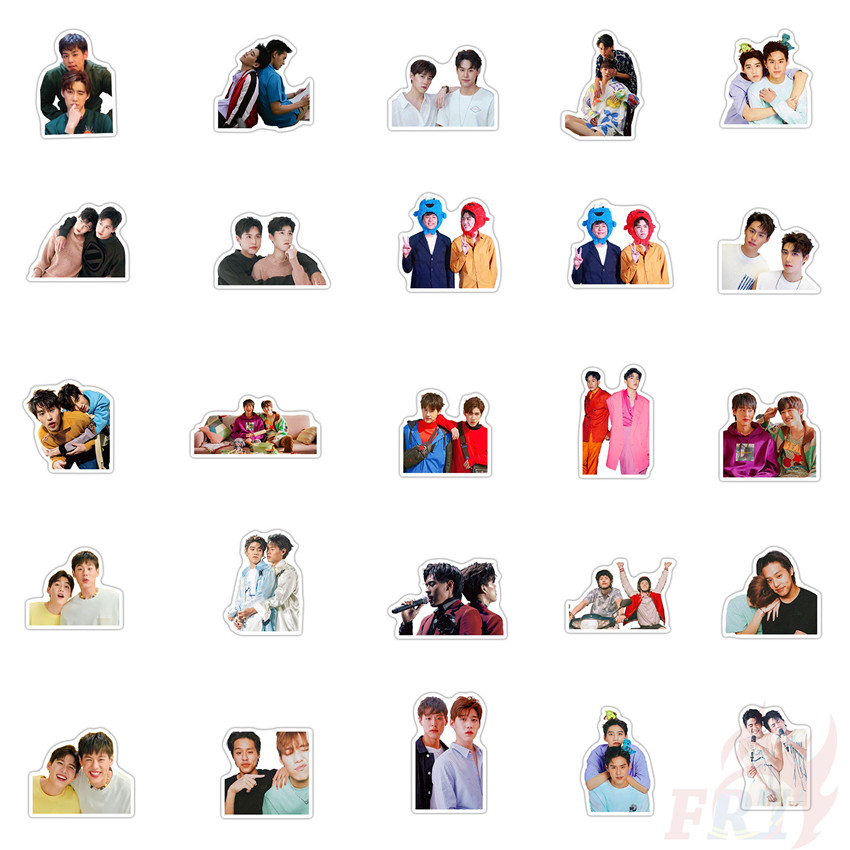 Set 01 50 Miếng Dán Họa Tiết Chữ Oh-Aew Teh Tan Bas Độc Đáo Chống Thấm Nước Diy