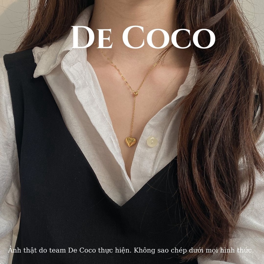 [KHÔNG ĐEN GỈ] Vòng cổ titan đeo được 2 kiểu, dây chuyền tim rơi Falling Heart De Coco decoco.accesso