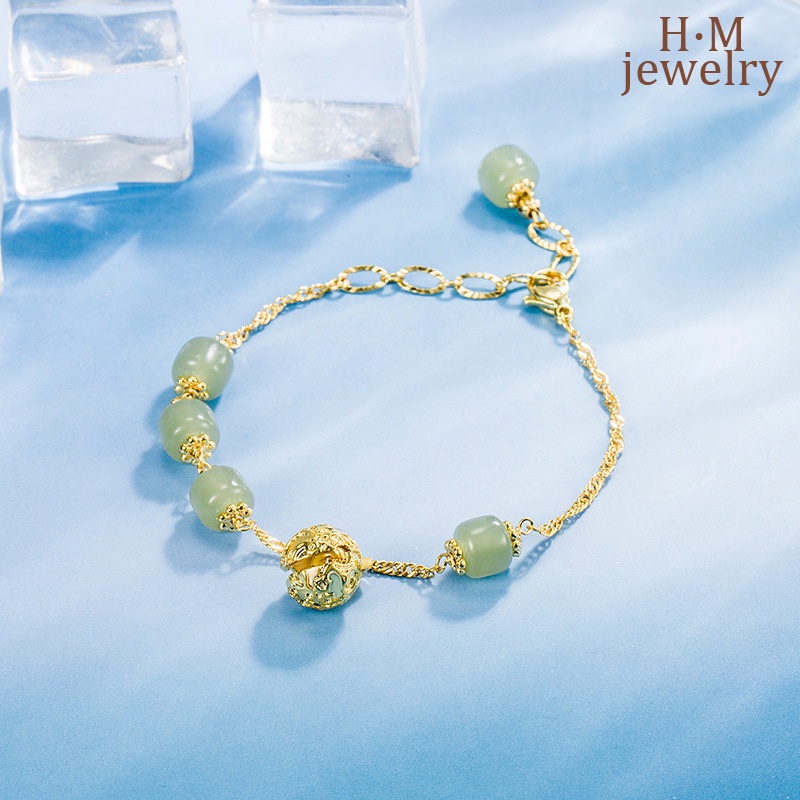 Vòng Tay Đá Ngọc Bích Thiết Kế Mới Cao Cấp Thời Trang